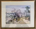 Estampe encadrée sous verre et signée Yves Brayer ( 1907-1990), intilulée "Promenade de Provence ", estampillée du musée Yves Brayer en bas à gauche, elle mesure 39cmX32cm                                              Framed under glass and signed Yves Brayer (1907-1990), titled "Prmenade de Provence", stamped with the Yves Brayer museum at the bottom left, it measures 39cmX32cm