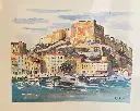 Estampe signée Yves Brayer, (1907-1990), de 1978 et intitulée " Citadelle". Bonifacio. Elle mesure 37cmX28cm.                                Print signed Yves Brayer, (1907-1990), from 1978 and entitled "Citadel". Bonifacio. It measures 37cmX28cm