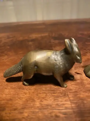 Sculpture en bronze, animalière, petit renard, charmant.